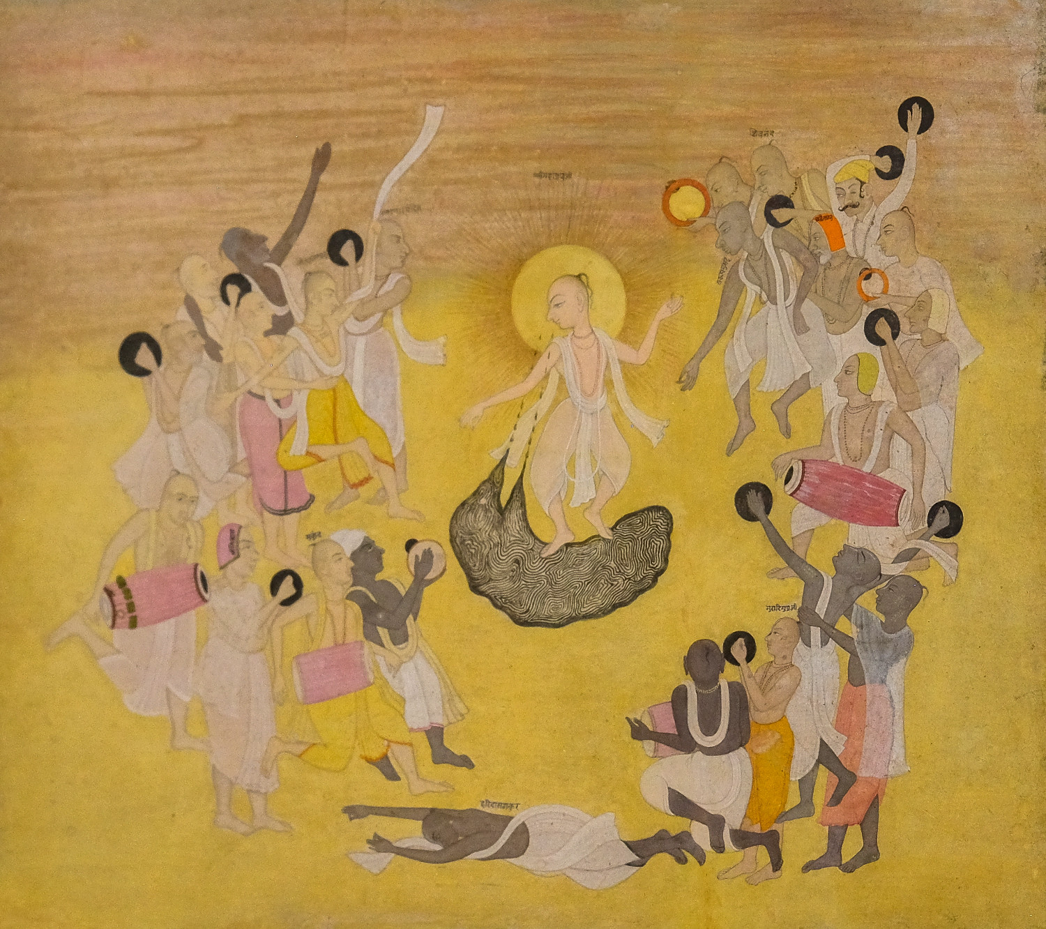 Sri Chaitanya Mahaprabhu dancing with devotees